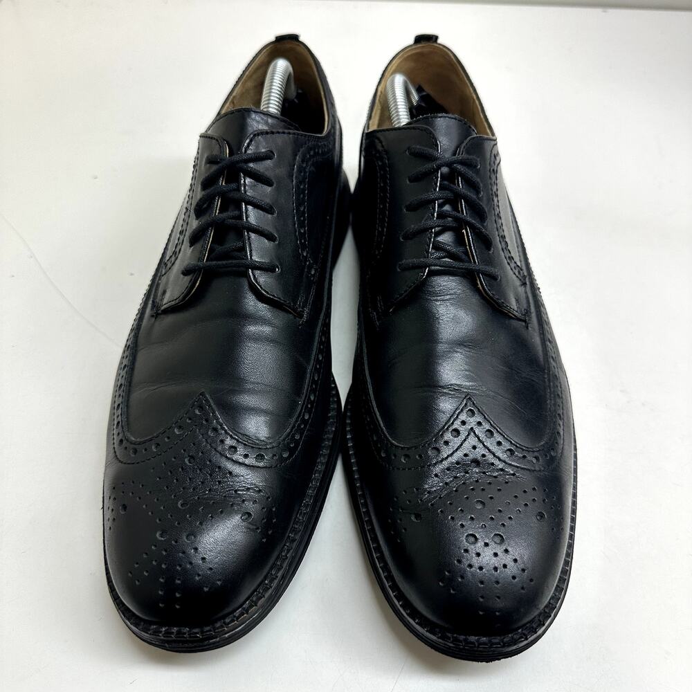 VERY GOOD Cole Haan OriginalGrand Longwing Oxfords Black Leather Gunboats 10.5